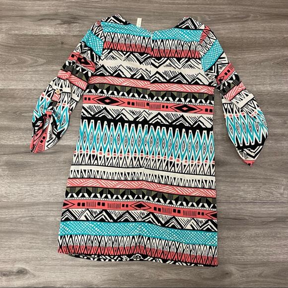 Candy Rose Tribal Print 3/4 Sleeve Tunic M - Picture 9 of 9